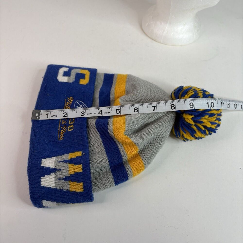 Golden State Warriors Winter Hat Cuffed Pom Beanie Cap, Blue, Steph Curry 30 - Picture 8 of 8